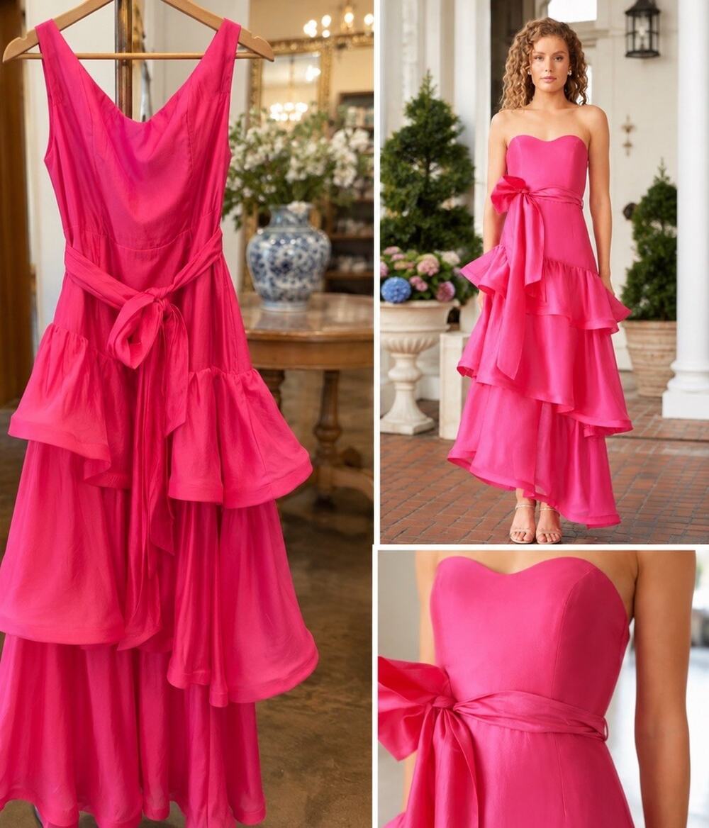 Elliatt Kalani Strapless Maxi Dress in Hot Pink M $325